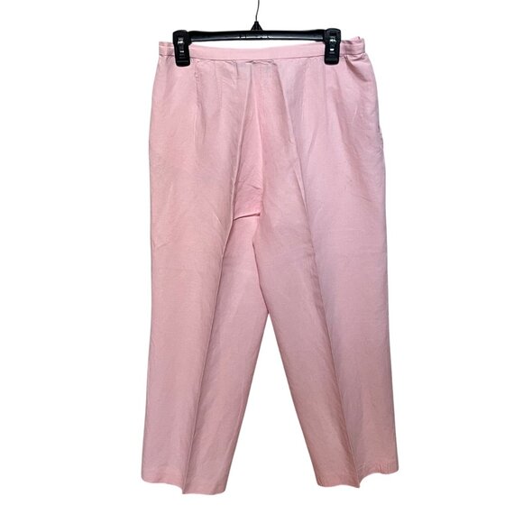 Laura Scott Tailored Pink Linen Blend 2-Piece Pant Suit Career Office 16P‎ READ - Picture 5 of 15